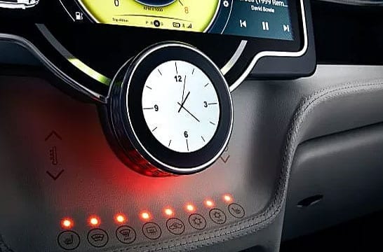 Clock in a car
